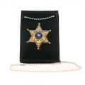 Deluxe Neck Chain ID Holder with Recessed Badge, Fold Style with Pockets
