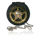 3” Circle Recessed Badge Holder with Clip and Neck Chain