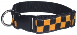 1 1/2” Decorative Embroidered Collar, Blue/Gold