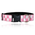 1 1/2” Decorative Embroidered Collar, Pink/White