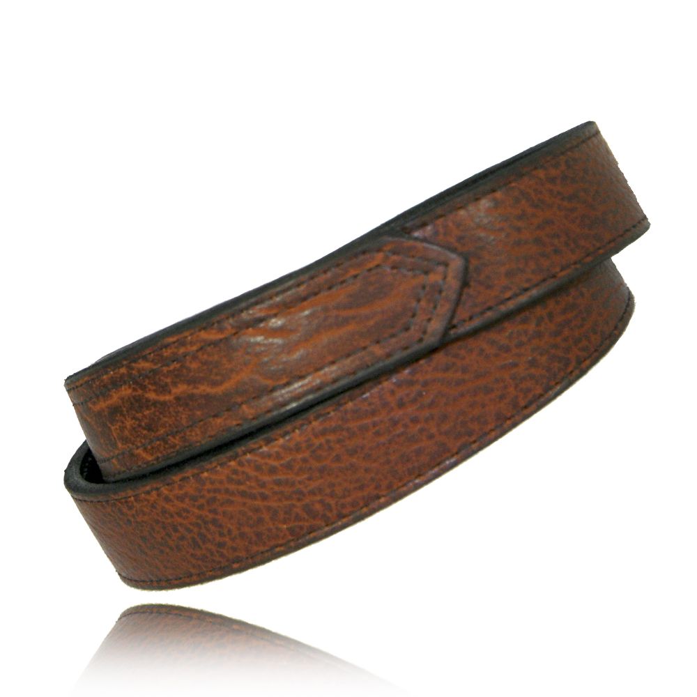 1.25” Tucson Full Grain Bison Leather Hook and Loop Tipped