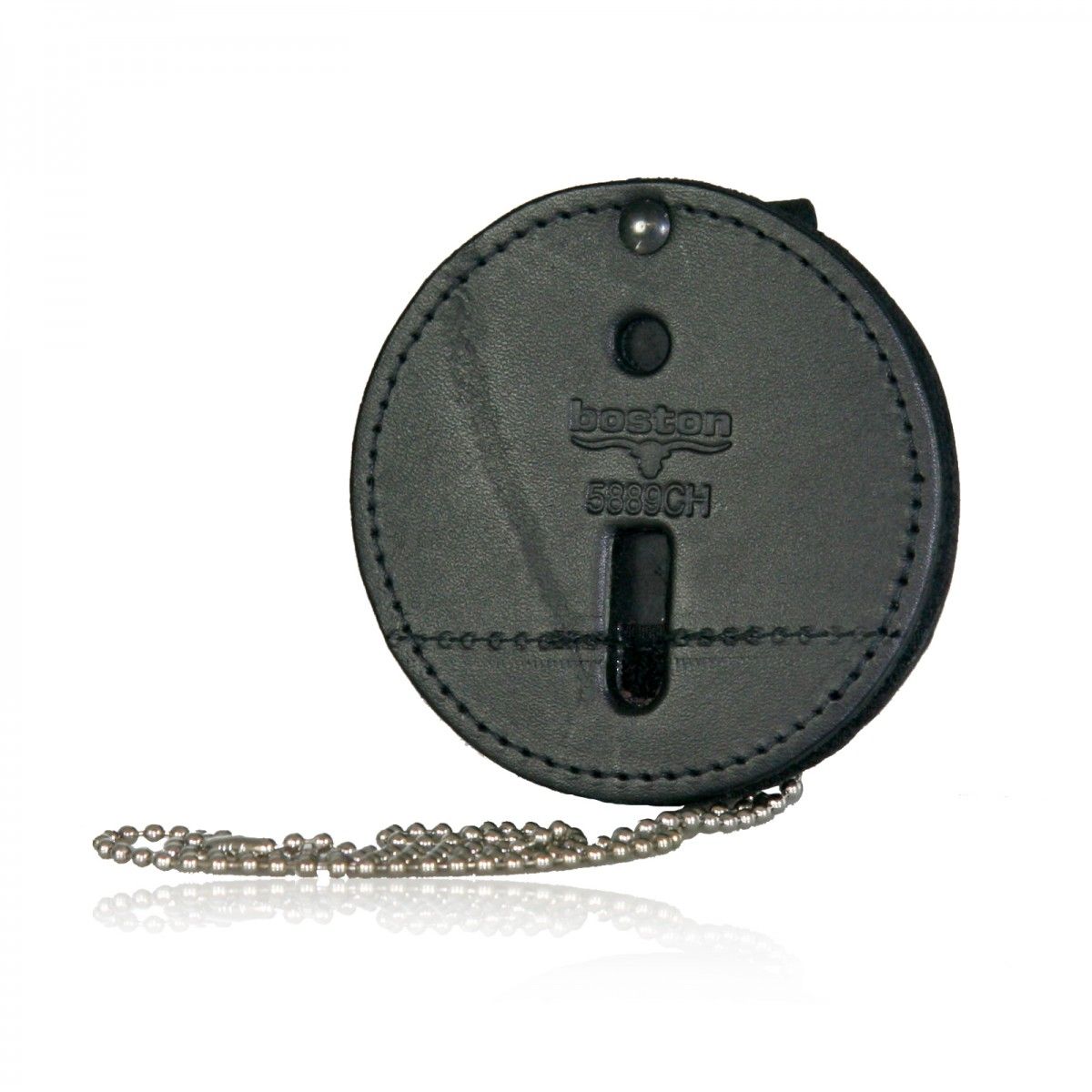 Circle Badge Holder, Hook and Loop Closure with Chain