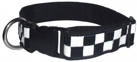 1 1/2” Decorative Embroidered Collar, Navy/White