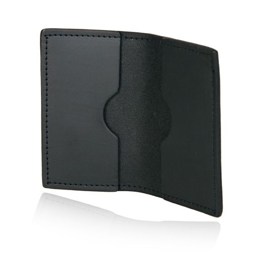 Black leather business card holder