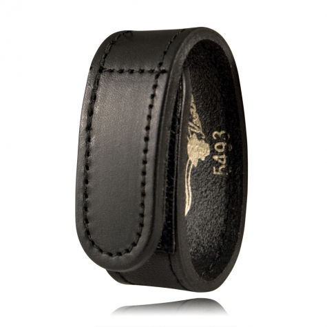 Boston Leather 5499-1 Black Plain 1" Wide Belt Keeper Chrome Buckle Key Pocket 