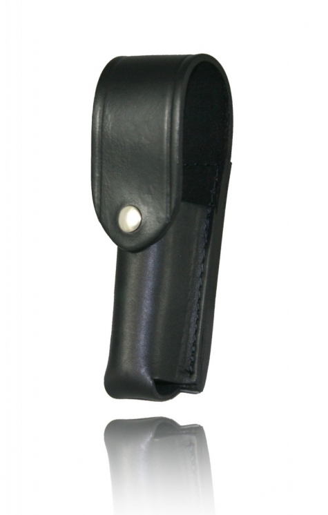 Boston Leather 5573LD-1 Closed Top Flashlight Holder Plain Black Nickel Snaps 