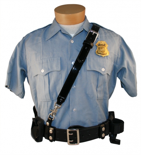 Details about   G&G Black Leather Duty Shoulder Strap B99-38BR Police Uniform Gear W Brass Box30 